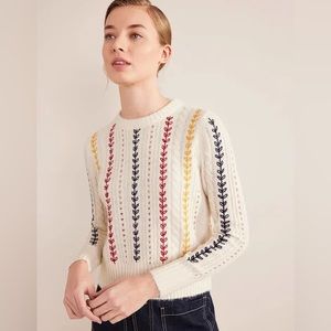 Boden Fluffy Embroidery Sweater
Warm Ivory - New With Tags